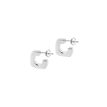 Load image into Gallery viewer, Small Silver Indian C Hoop Earrings