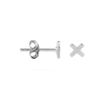 Load image into Gallery viewer, Silver Cross Stud Earrings