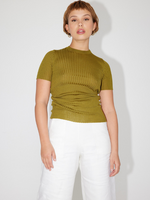 Load image into Gallery viewer, Green Ribbed T-shirt | Rhea.