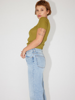 Load image into Gallery viewer, Green Ribbed T-shirt | Rhea.