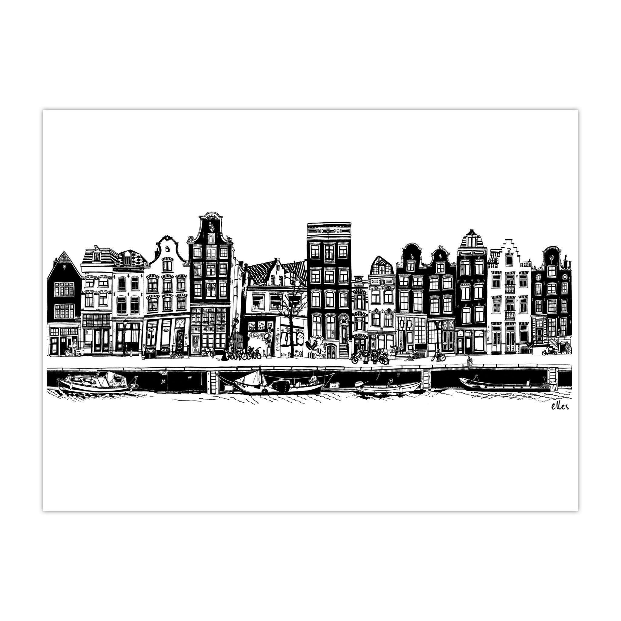 ELLES Print Amsterdam Black&#038;White 30x40cm