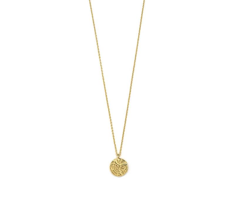 Riverstones City Map Necklace Gold