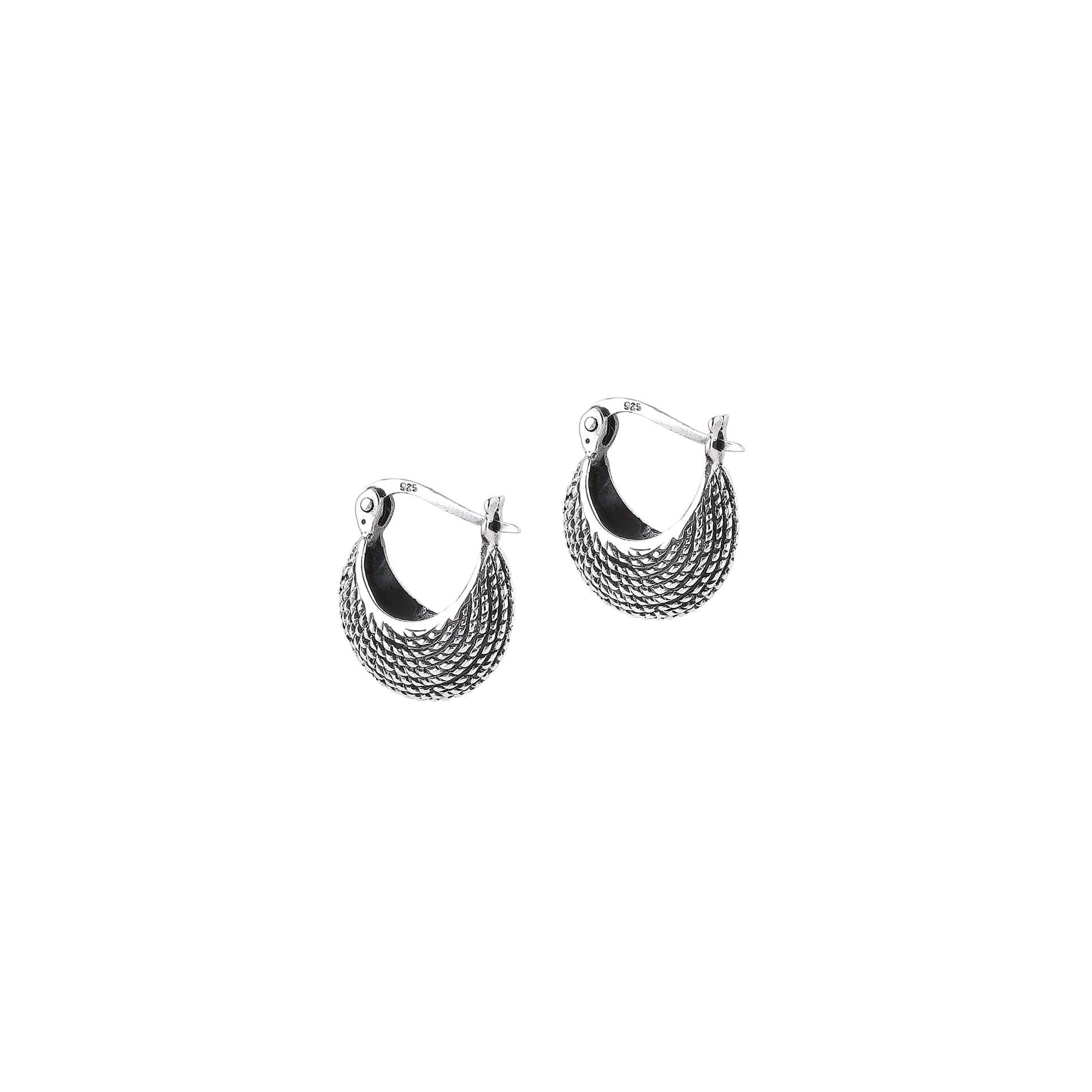 Silver Indian Jaipur Hoop Earrings