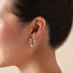Load image into Gallery viewer, Gold Plated Indian Hoop Earrings New Delhi
