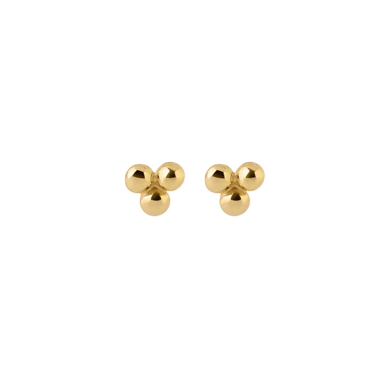 Gold Plated Triple Stud Earrings
