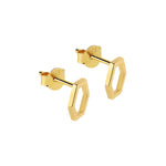 Load image into Gallery viewer, Gold Plated Hexagon Stud Earrings
