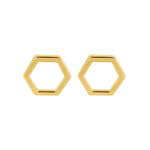 Afbeelding in Gallery-weergave laden, Gold Plated Hexagon Stud Earrings
