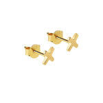 Load image into Gallery viewer, Gold Plated Cross Stud Earrings
