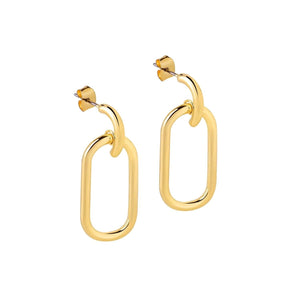 Gold Plated Oval Earrings