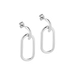 Load image into Gallery viewer, Silver Plated Oval Earrings
