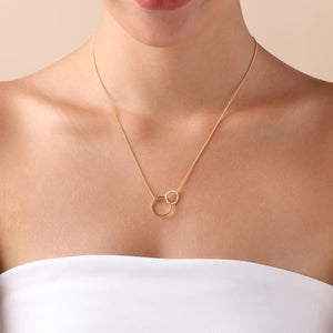 Gold Plated Necklace with Double Circle