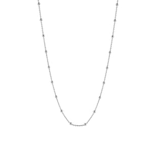 Long Silver Necklace with Balls 72CM