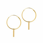 Load image into Gallery viewer, Gold Plated Hoop Earrings with Long Rod 12 MM
