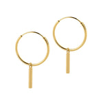 Afbeelding in Gallery-weergave laden, Gold Plated Hoop Earrings with Long Rod 12 MM
