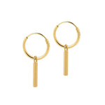 Afbeelding in Gallery-weergave laden, Gold Plated Hoop Earrings with Long Rod 12 MM
