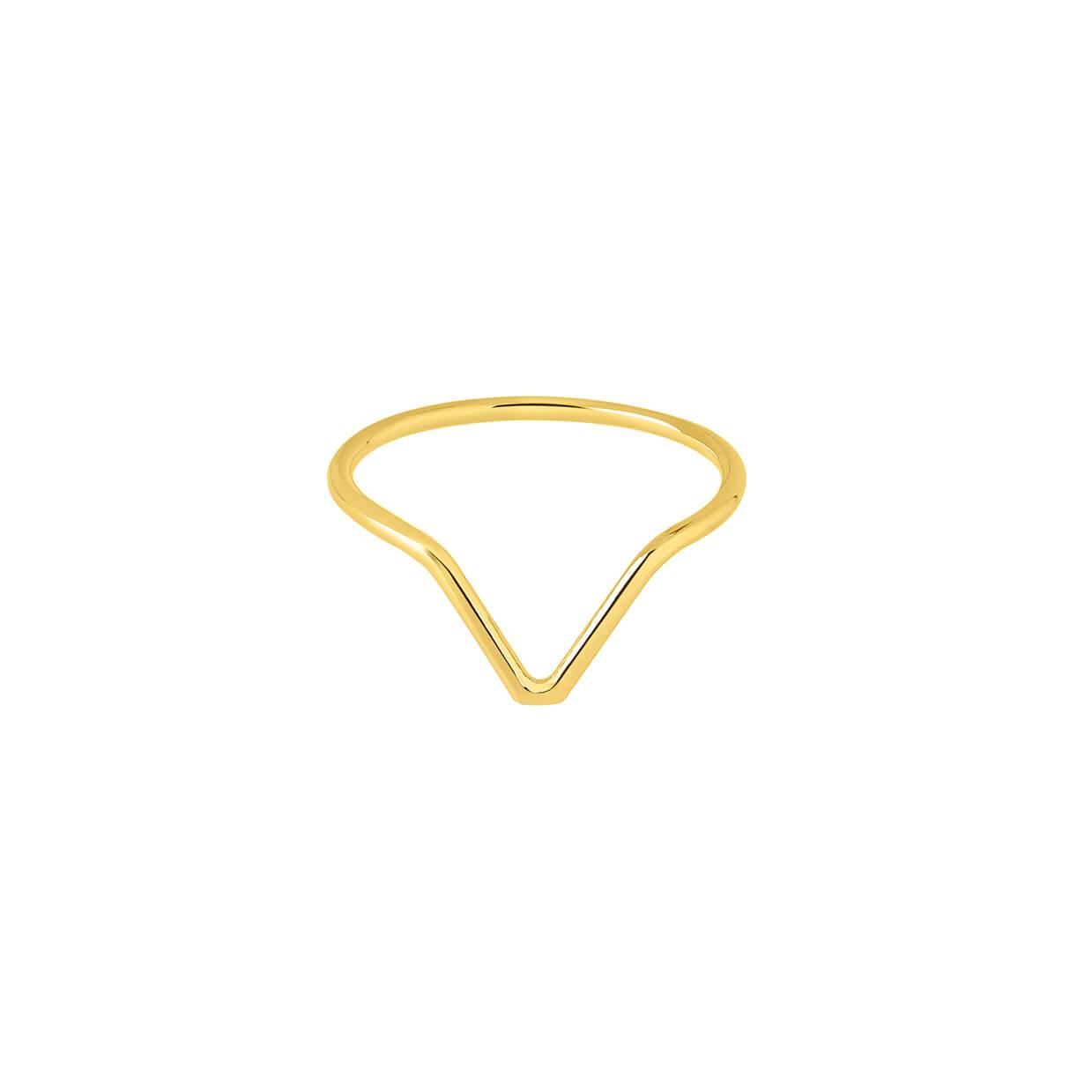 Gold Plated V Shaped Ring