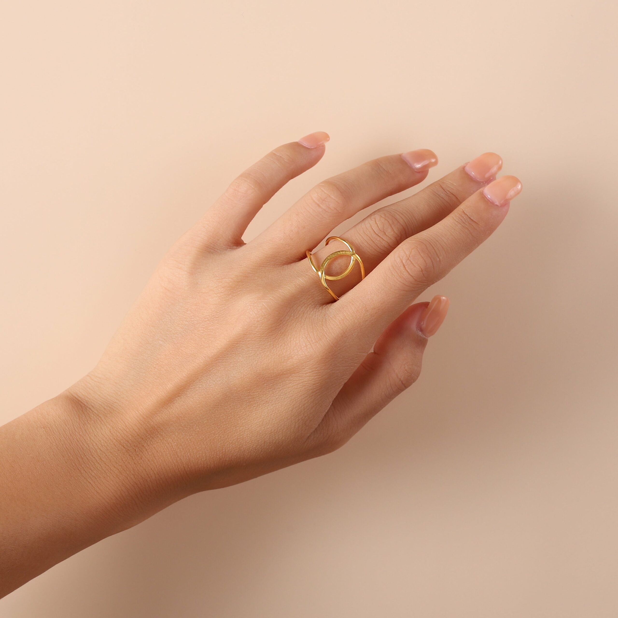 Gold Plated Teardrop Ring
