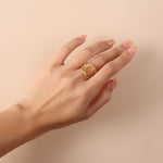 Load image into Gallery viewer, Gold Plated Teardrop Ring
