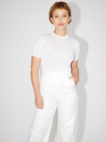 Load image into Gallery viewer, White Ribbed T-shirt | Rhea.
